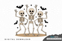 Dancing skeleton trio halloween sublimation png design Product Image 1