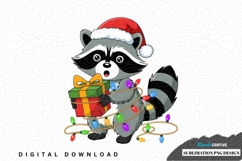 Christmas raccoon sublimation png design Product Image 1