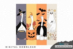Whimsical halloween geese sublimation png design Product Image 1