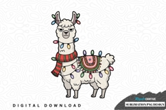 Christmas llama sublimation png design Product Image 1