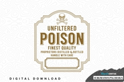 Vintage poison label sublimation png design Product Image 1