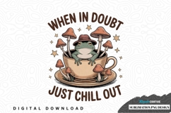 Whimsical frog in teacup sublimation png design Product Image 1