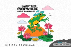 Adventurous frog travel sublimation png design Product Image 1