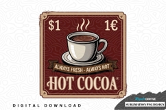 Vintage hot cocoa sign sublimation png Product Image 1