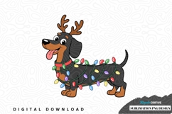 Christmas dachshund sublimation png design Product Image 1