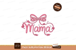 Pink Mama Illustration With Bow Sublimation Design PNG Product Image 1