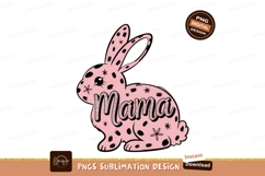 Pink Bunny With Mama Sublimation PNG Product Image 1