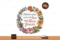 Mothers Day Floral Wreath Sublimation PNG Product Image 1
