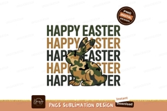Camouflage Easter Bunny Sublimation PNG Product Image 1