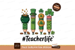 St Patricks Day Pencils Sublimation PNG Product Image 1