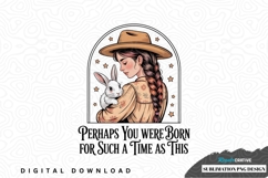 Vintage girl with bunny sublimation design Product Image 1