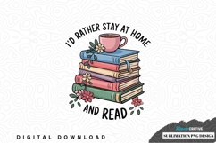 Stay at home and read sublimation png design Product Image 1