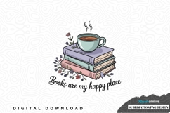 Books and coffee sublimation png design Product Image 1