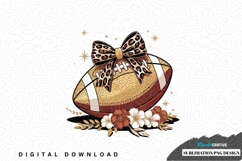 Leopard print football sublimation png design Product Image 1