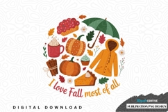 I love fall most of all - autumn themed sublimation png Product Image 1