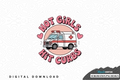 Hot girls hit curbs ambulance sublimation png design Product Image 1