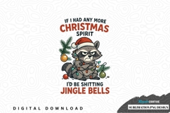 Funny christmas raccoon sublimation png design Product Image 1
