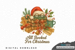 All booked for christmas sublimation png design Product Image 1