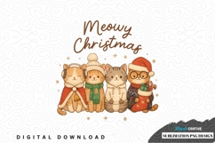 Meowy christmas sublimation png design Product Image 1