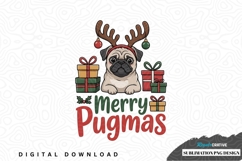 Merry pugmas christmas sublimation png design Product Image 1