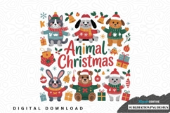 Animal christmas sublimation png design Product Image 1