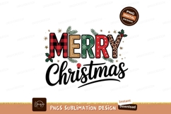 Merry Christmas Sublimation Holiday Graphic Design PNG Product Image 1