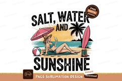 Beach Girl Summer Relaxation Sublimation PNG Product Image 1