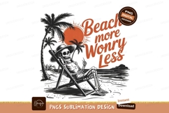 Beach Skeleton Relaxation Sublimation T Shirt Design Product Image 1