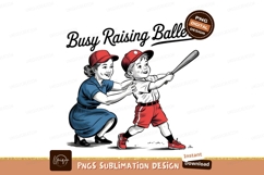 Baseball Mom Coaching Son Sublimation Design PNG Product Image 1