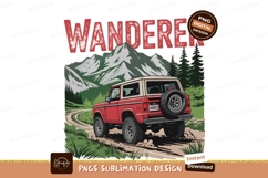 Red Bronco In Mountain Landscape Sublimation PNG Product Image 1