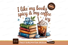 Spicy Books Icy Coffee Sublimation Png Product Image 1