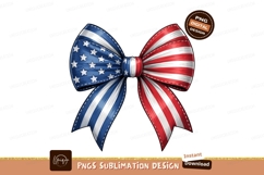 American Flag Bow Patriotic Usa Sublimation Png Product Image 1