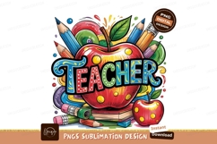 Cartoon Teacher Appreciation Sublimation Png Product Image 1