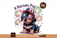 Patriotic Dachshund Puppy Independence Day Celebration PNG Product Image 1