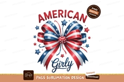 American Girly Style Patriotic Ribbon Sublimation Png Product Image 1
