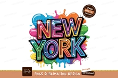 New York City Colorful Paint Splash Illustration PNG Product Image 1