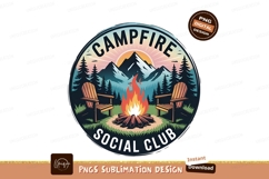 Campfire Social Club Mountain Illustration Design PNG Product Image 1
