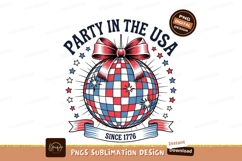 American Party Disco Ball Design Sublimation Png Product Image 1