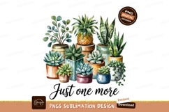 Watercolor Potted Plants With Just One More PNG Product Image 1