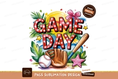 Watercolor Baseball Game Day Sublimation Png Product Image 1