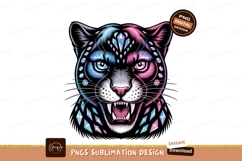 Black Panther Decorated With Diamonds Illustration PNG Product Image 1