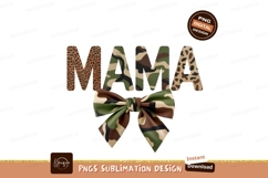 Mama Print Camouflage Bow Sublimation Png Product Image 1