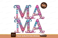 Mama Word Art Gems Sublimation Png Product Image 1