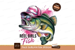 Funny Bass Fish With Hat Design Sublimation Png Product Image 1