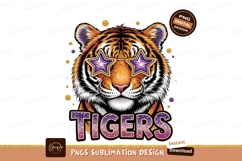Tiger With Star Glasses Sublimation Png Product Image 1