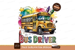 Watercolor School Bus Sublimation Png Design Product Image 1