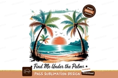 Tropical Island Palm Trees Sunset Sublimation Png Product Image 1
