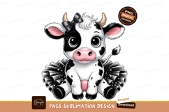 Cute Cow In Tutu Sublimation Png Product Image 1