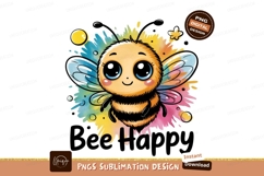 Adorable Bee Watercolor Sublimation Png Product Image 1