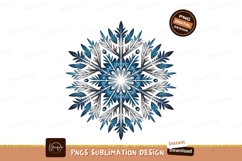 Elegant Snowflake Blue Gray Sublimation Png Product Image 1